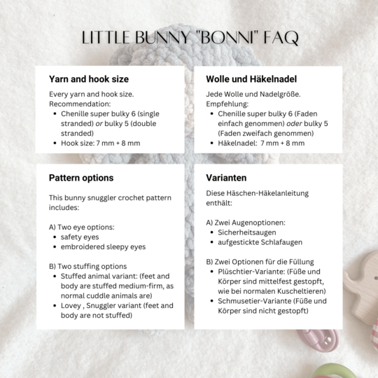 Häschen Häkelanleitung. Hase Schmusetier für Babys und Kleinkinder