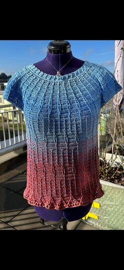 Häkelanleitung: Stylishes Vintage-Shirt oder lässige Tunika mit Stehkragen