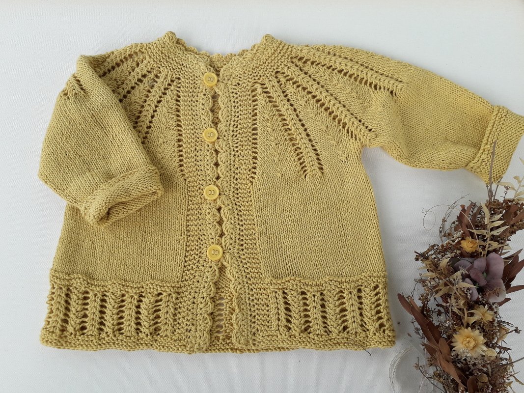 .Strickanleitung Baby-Baumwolljacke in Gr 80/86, in zwei Varianten, deutsch