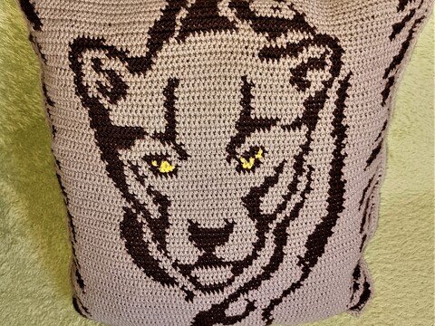 Häkelanleitung " Tiger im Anmarsch" Tapestry Häkeln