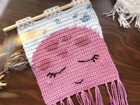 Häkelanleitung Qualle Wandbild