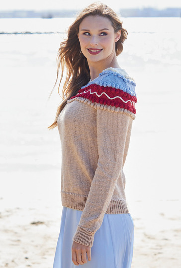 Pulli mit Noppen-Streifenpasse