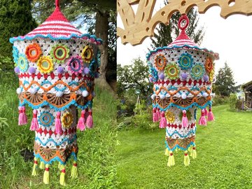 Lampion häkeln mit selbstgemachten Spiegelchen