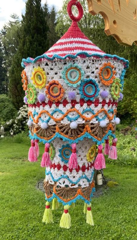 Lampion häkeln mit selbstgemachten Spiegelchen - Bild 2