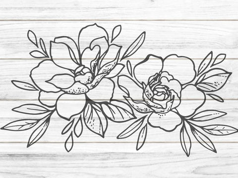 Zwei Blumen  Plotterdatei SVG DXF FCM