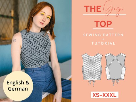 Schnittmuster Sommertop, gesmocktes Oberteil nähen, Smocking, XS-XXXL