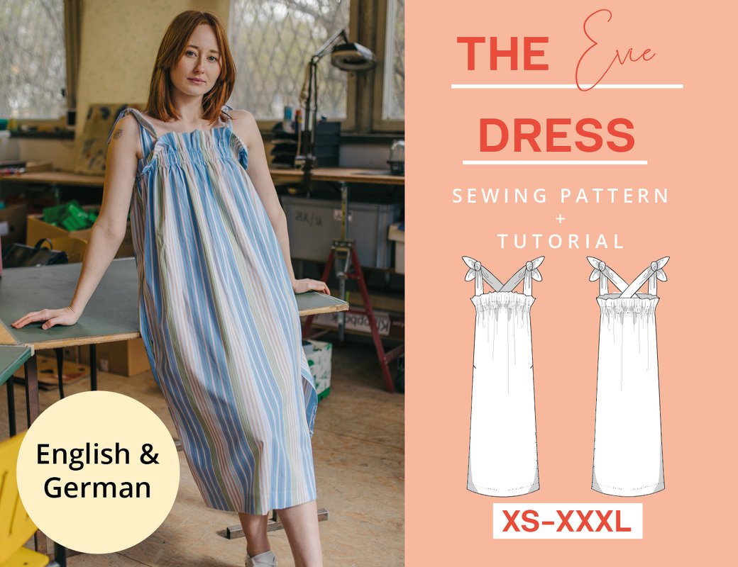 Sommerkleid Schnittmuster, Kleid nähen, Midikleid, Babydoll, Lockeres Kleid