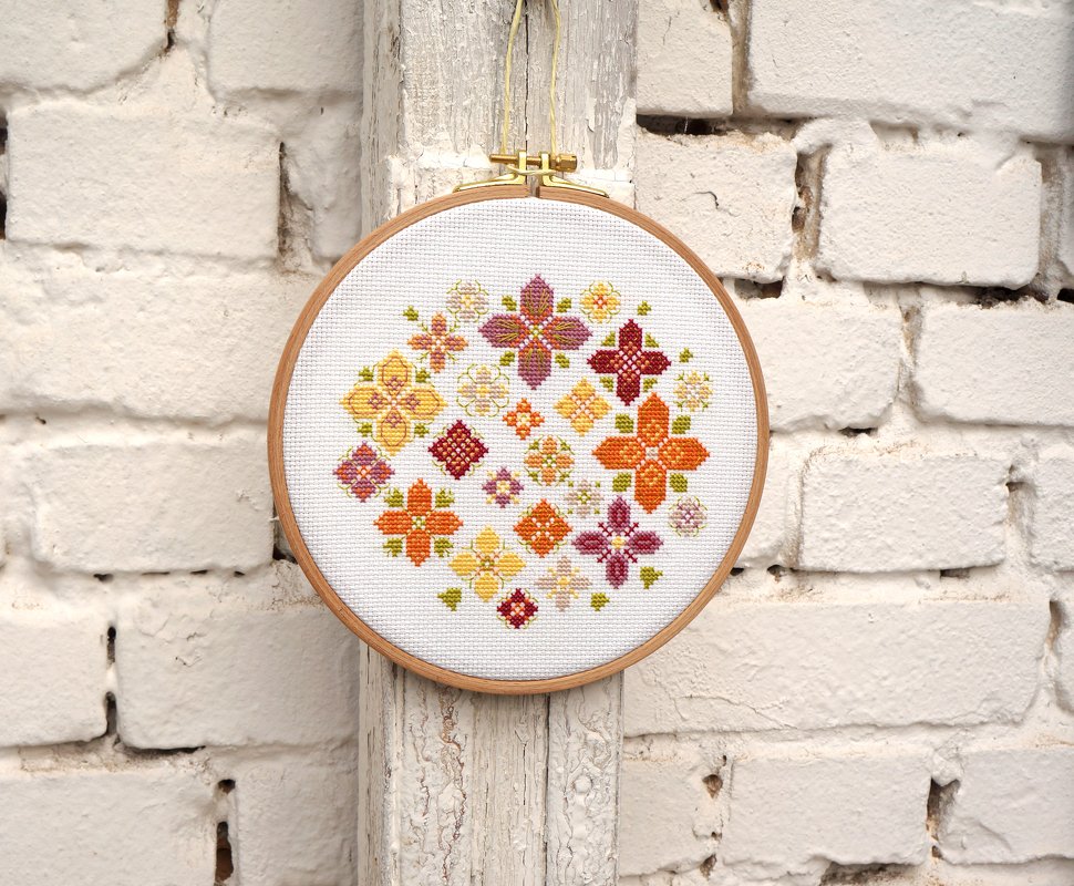 Stickvorlage "Blumenmix" im Kreuzstich - Bild 2