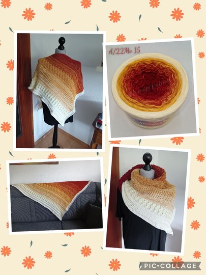 " NIREMI"  Anleitung für ein asymmetrisches Tuch gehäkelt