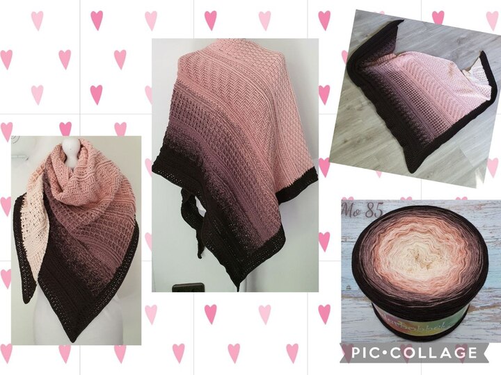 " NIREMI"  Anleitung für ein asymmetrisches Tuch gehäkelt