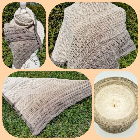 " NIREMI"  Anleitung für ein asymmetrisches Tuch gehäkelt