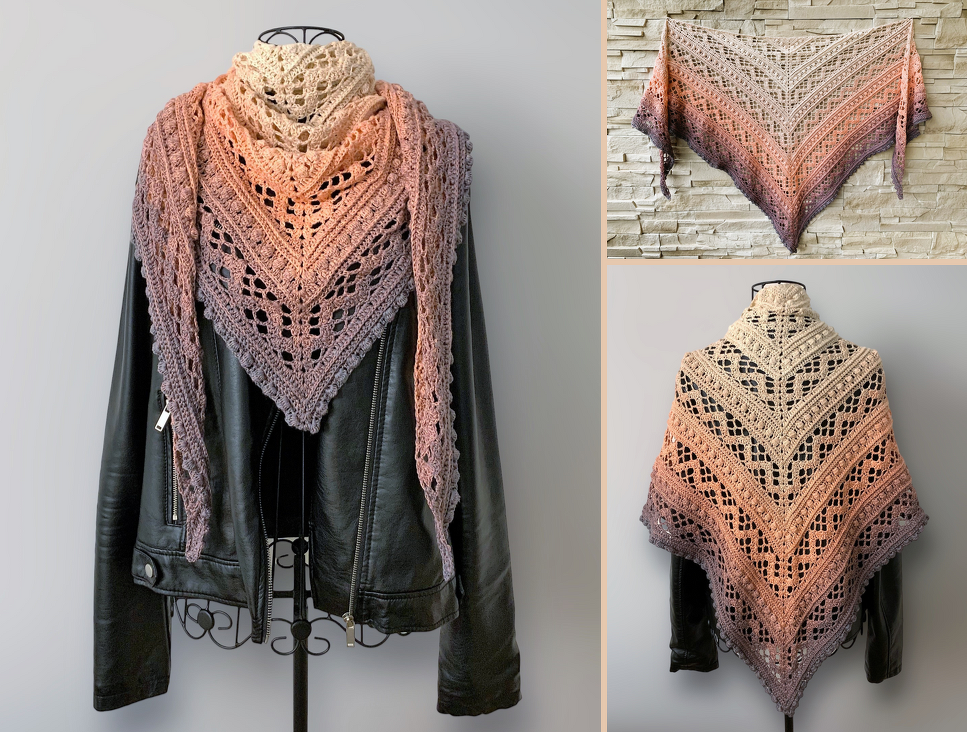 Crochet Pattern Triangular Scarf "Aglaia"