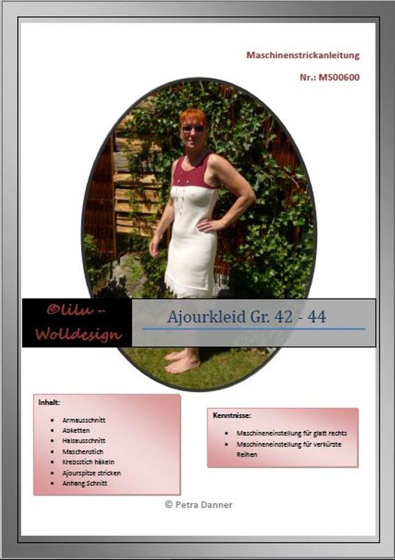 Strickmaschine: Ajourkleid Gr. 42 - 44