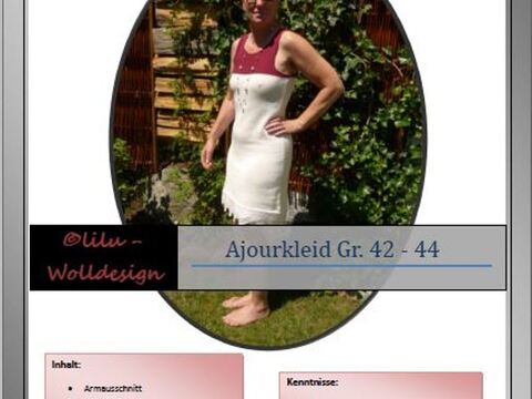 Strickmaschine: Ajourkleid Gr. 42 - 44