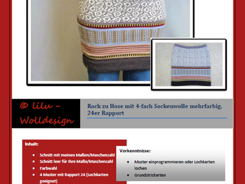 Strickmaschine: Rock zu Hose mit 4-fach Sockenwolle