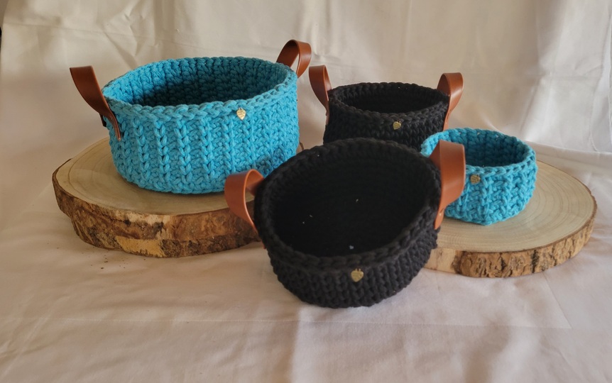 Christels Körbe mit Macramé häkeln