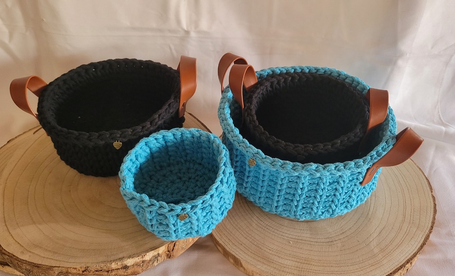 Christels Körbe mit Macramé häkeln