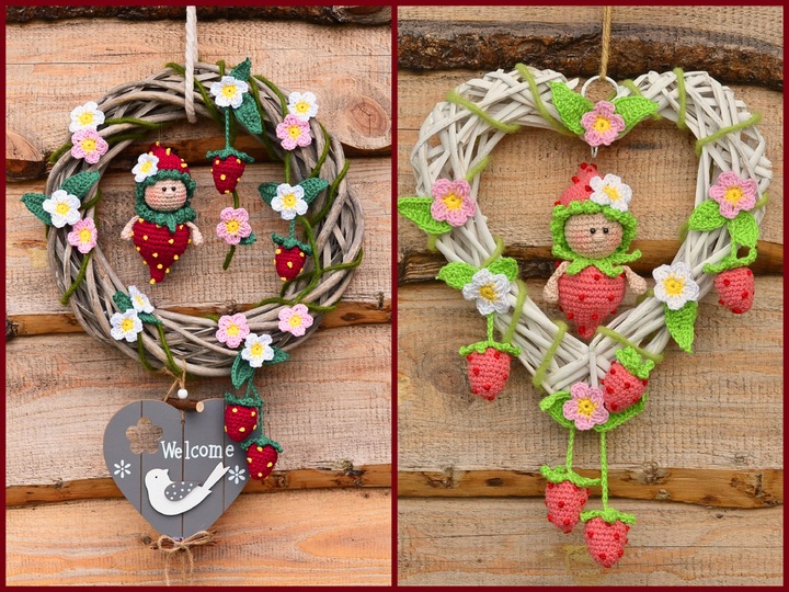 kleine Früchtchen Erdbeere Türkranz Anhänger Frühling Sommer Deko