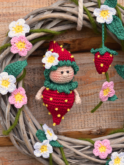 kleine Früchtchen Erdbeere Türkranz Anhänger Frühling Sommer Deko