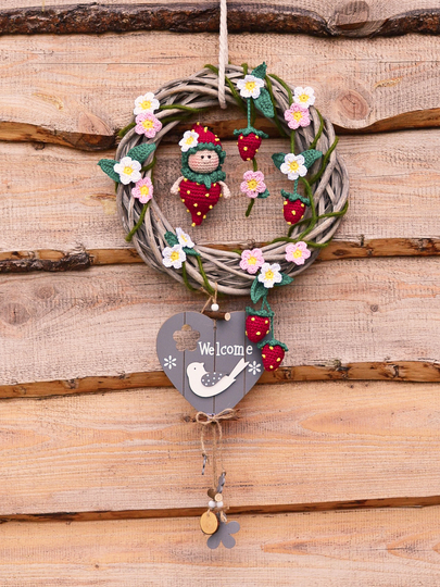 kleine Früchtchen Erdbeere Türkranz Anhänger Frühling Sommer Deko