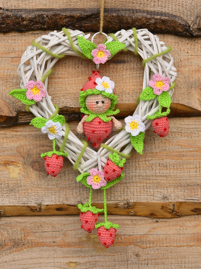 kleine Früchtchen Erdbeere Türkranz Anhänger Frühling Sommer Deko