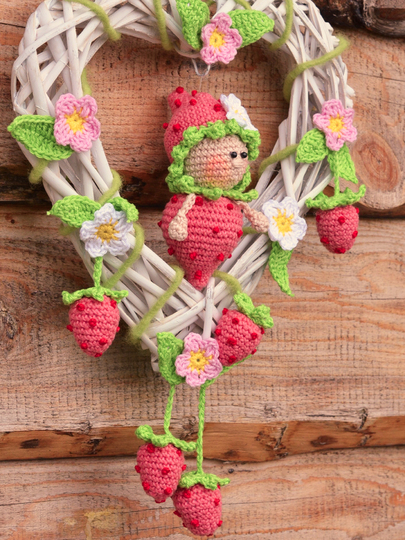 kleine Früchtchen Erdbeere Türkranz Anhänger Frühling Sommer Deko