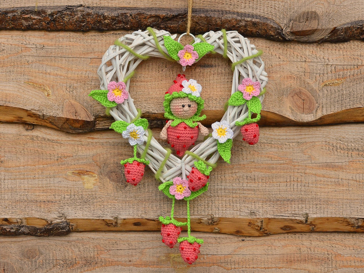 kleine Früchtchen Erdbeere Türkranz Anhänger Frühling Sommer Deko