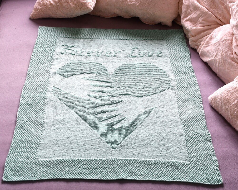 Strickanleitung Baby- / Kinderdecke "Forever Love" - einfach - Bild 6