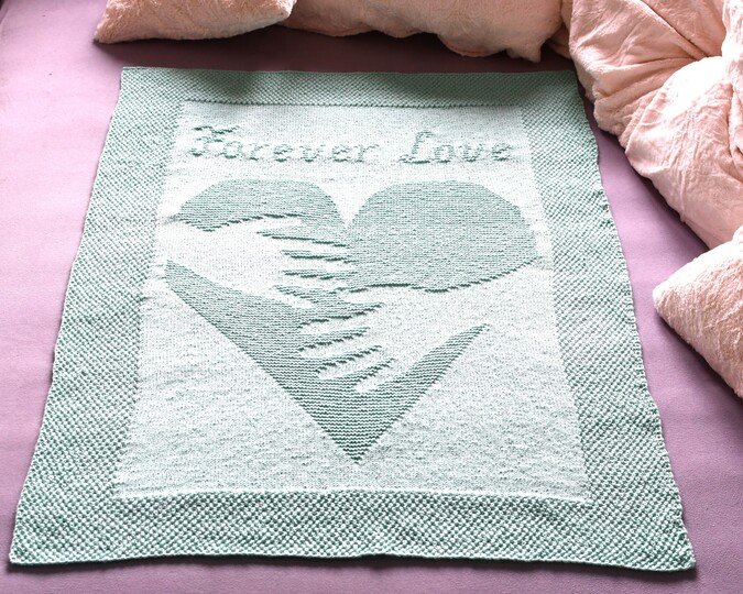 Strickanleitung Babydecke / Kinderdecke "Forever Love" - einfach