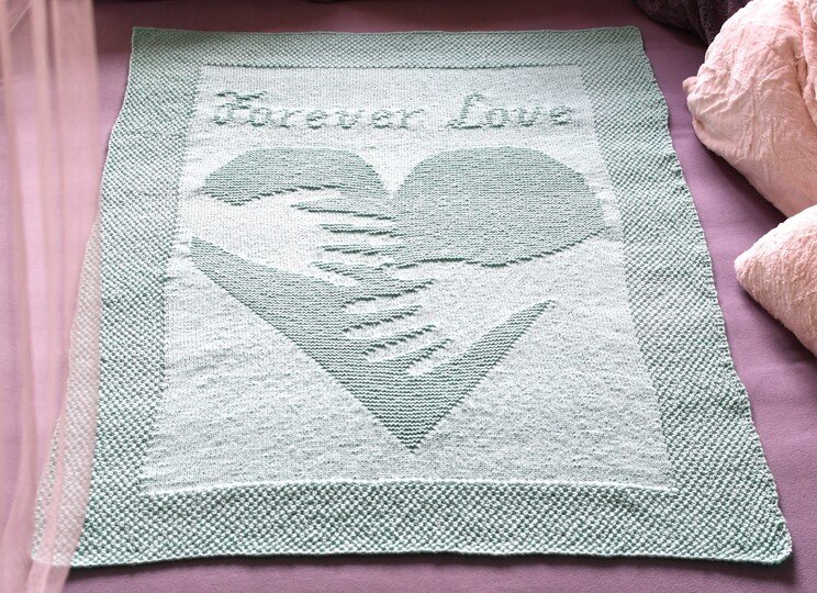 Strickanleitung Babydecke / Kinderdecke "Forever Love" - einfach