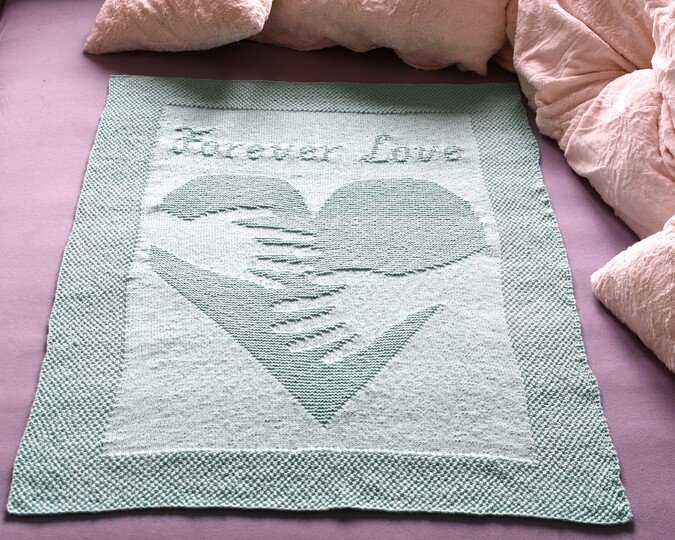 Strickanleitung Babydecke / Kinderdecke "Forever Love" - einfach