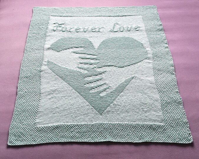 Strickanleitung Babydecke / Kinderdecke "Forever Love" - einfach