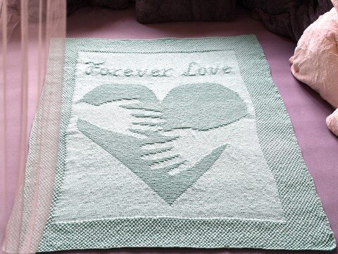 Strickanleitung Babydecke / Kinderdecke "Forever Love" - einfach