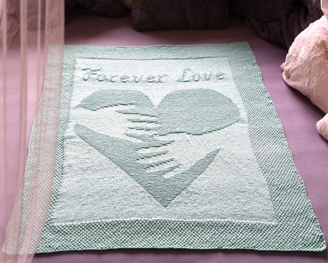 Strickanleitung Babydecke / Kinderdecke "Forever Love" - einfach