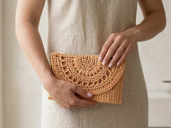 Häkelanleitung Bast Clutch Tasche PDF kleine Sommertasche häkeln Crossbody