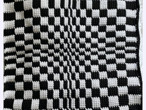 Illusions-Quadrat für Bild oder Kissen tunesisch Häkeln