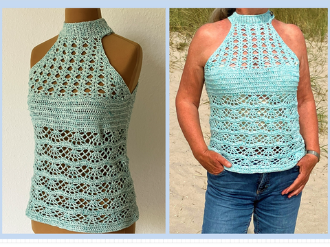 Neck-Holder-Shirt für den Sommer - Häkelanleitung