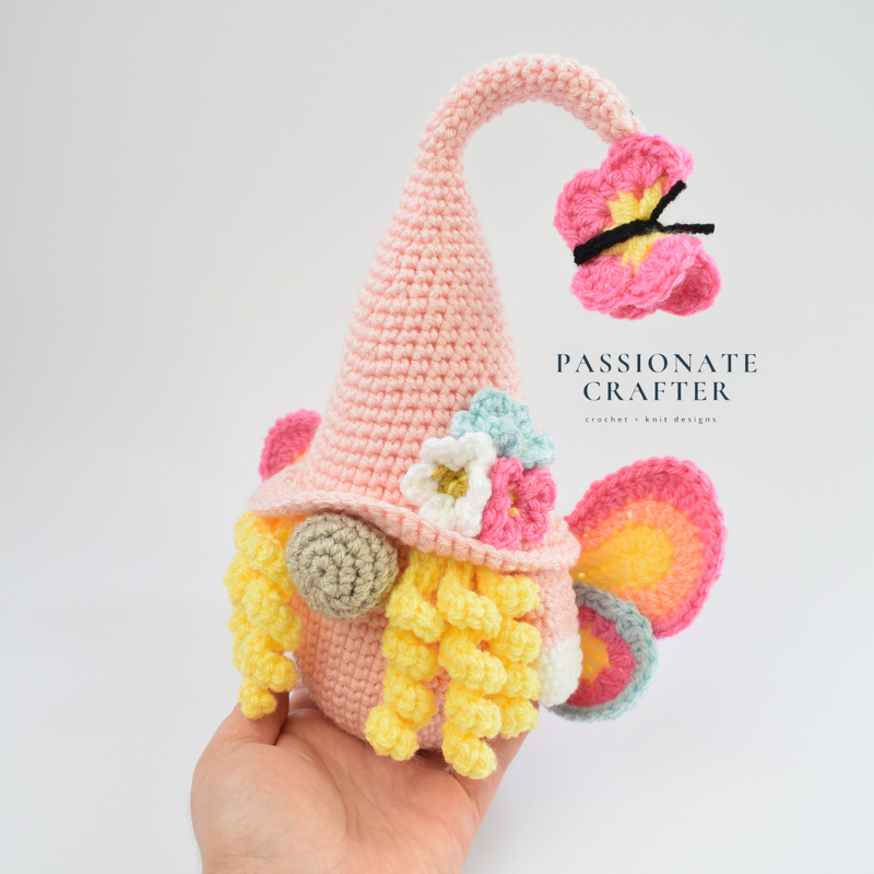 Crochet Butterfly gnome pattern- Crochet gnome pattern- Spring gnome patter - Image 2