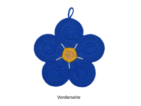 Topflappen Vergissmeinnicht Strickanleitung