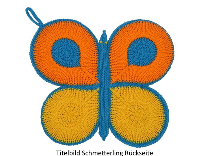 Topflappen Schmetterling Farbenreich Strickanleitung