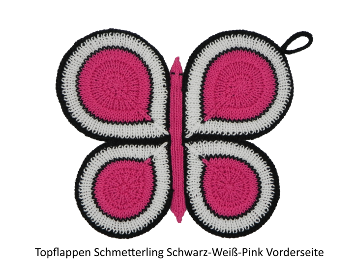 Topflappen Schmetterling Farbenreich Strickanleitung