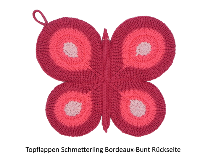 Topflappen Schmetterling Farbenreich Strickanleitung