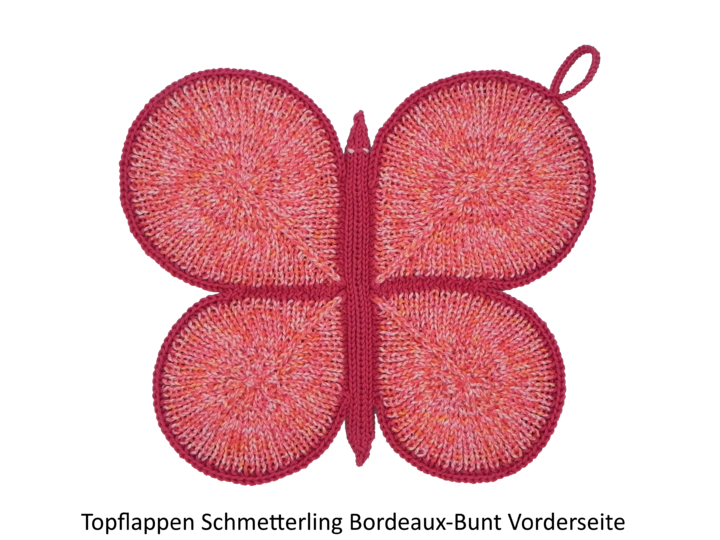 Topflappen Schmetterling Farbenreich Strickanleitung