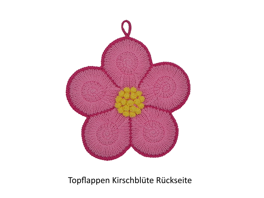 Topflappen Kirschblüte Strickanleitung - Bild 4