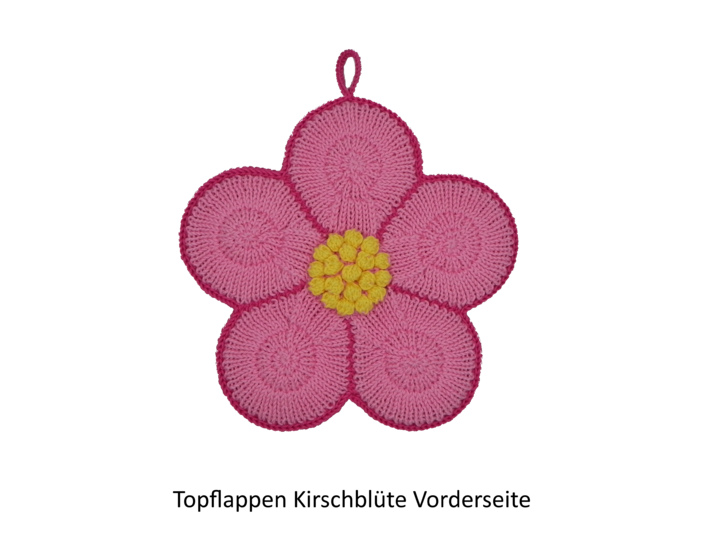 Topflappen Kirschblüte Strickanleitung