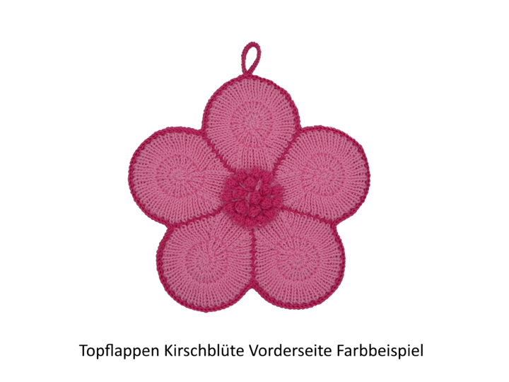 Topflappen Kirschblüte Strickanleitung