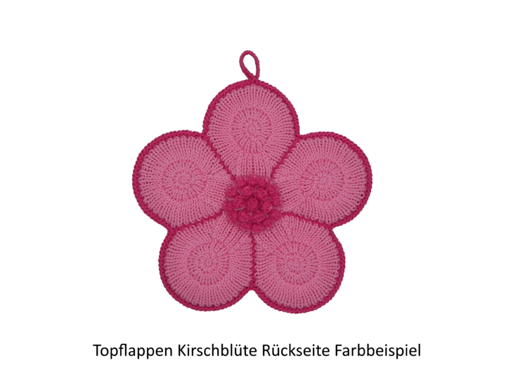 Topflappen Kirschblüte Strickanleitung