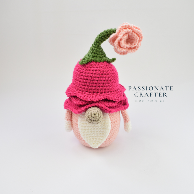 Crochet Rose gnome pattern- Crochet spring gnome- Flower garden gnome - Image 2
