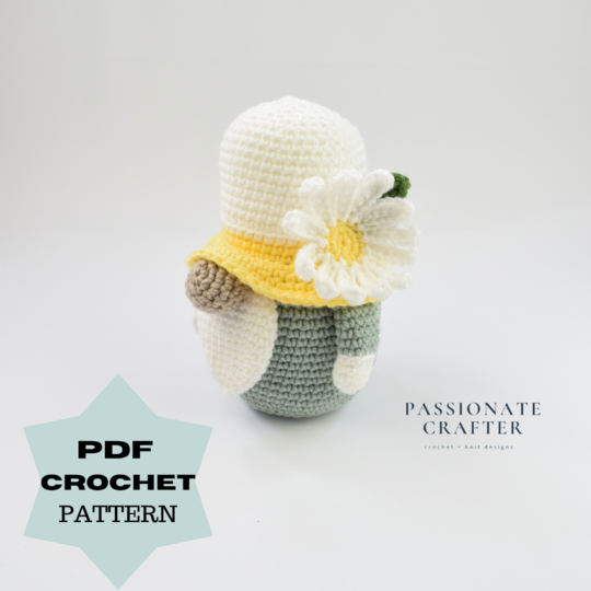 Crochet gnomes Bundle- 4 flower gnomes- Rose, Snowdrop, Sunflower and Daisy