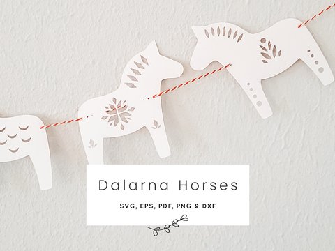 Dalapferd Girlande SVG Datei für Schneidplotter